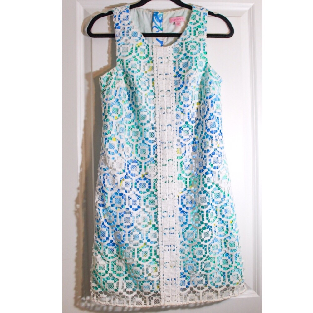 Lilly Pulitzer | 2 | Rosalie Shift Dress In Resort White Geo Macrame Lace